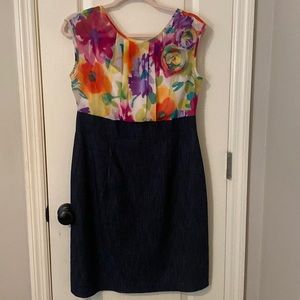 Dress Barn Floral Denim Dress